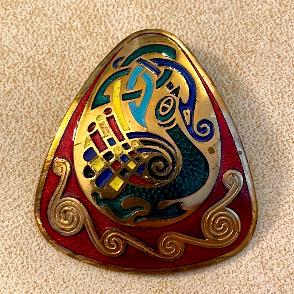 Vintage TARA Celtic Enamel Brooch/Pendant